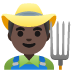 👨🏿‍🌾 man farmer: dark skin tone display on Google